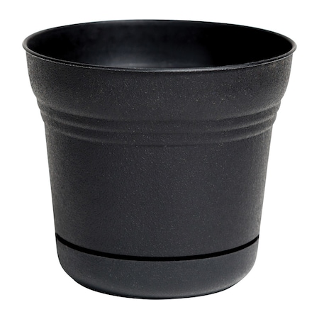 Bloem Bloem Saturn 8.5 in. H X 9.75 in. W Plastic Traditional Planter Black SP1000